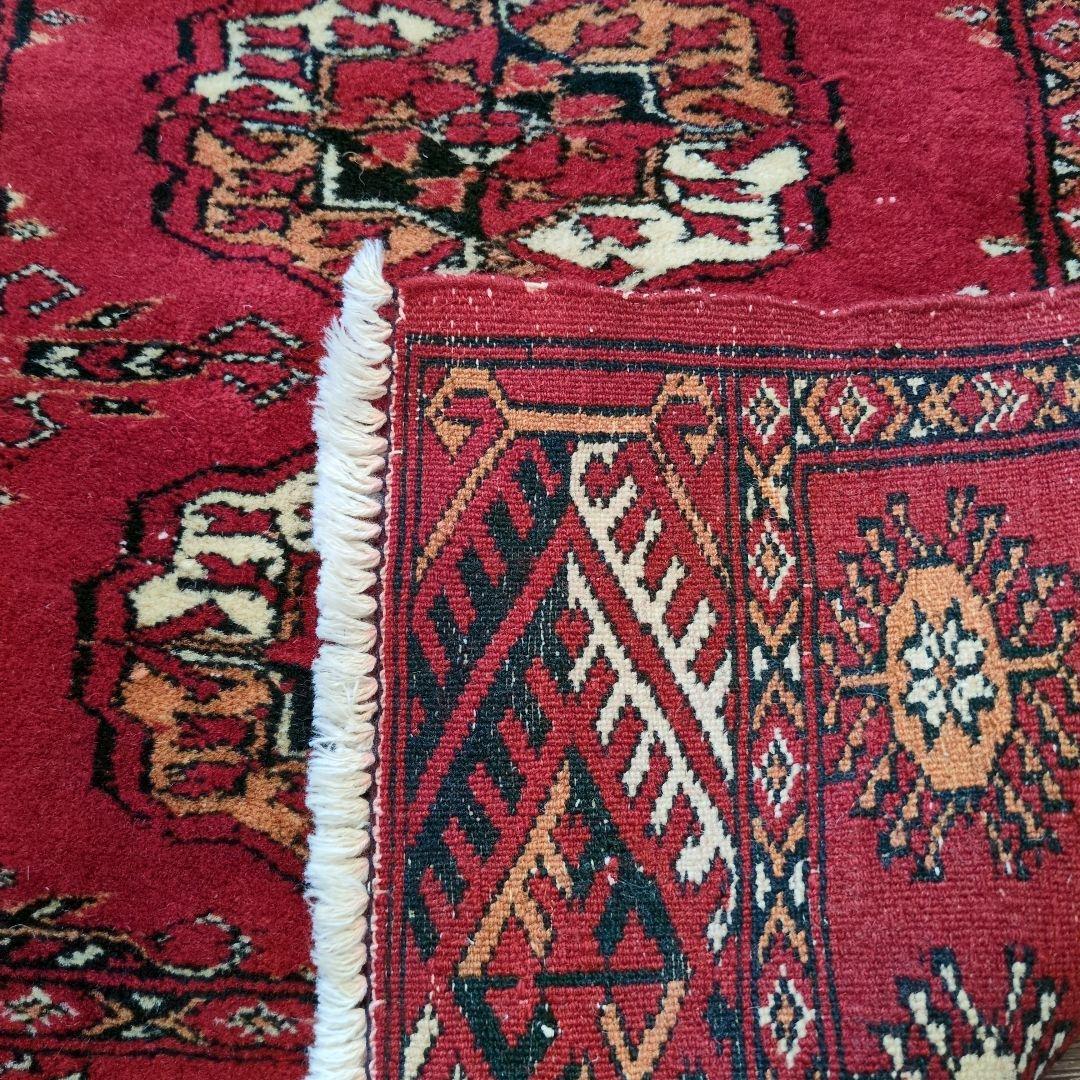 ヴィンテージラグ　パキスタン　トライバルラグ　手織り絨毯　ウール　コットン