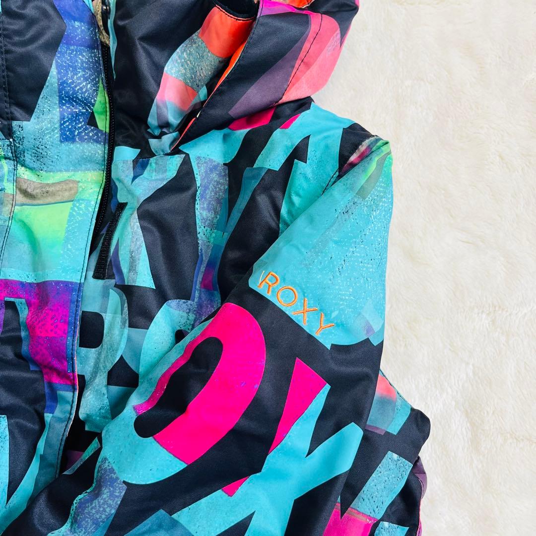 【美品✨】ROXY　スノボウェア　上下セット　L　M 総柄　ロゴ　ピンク