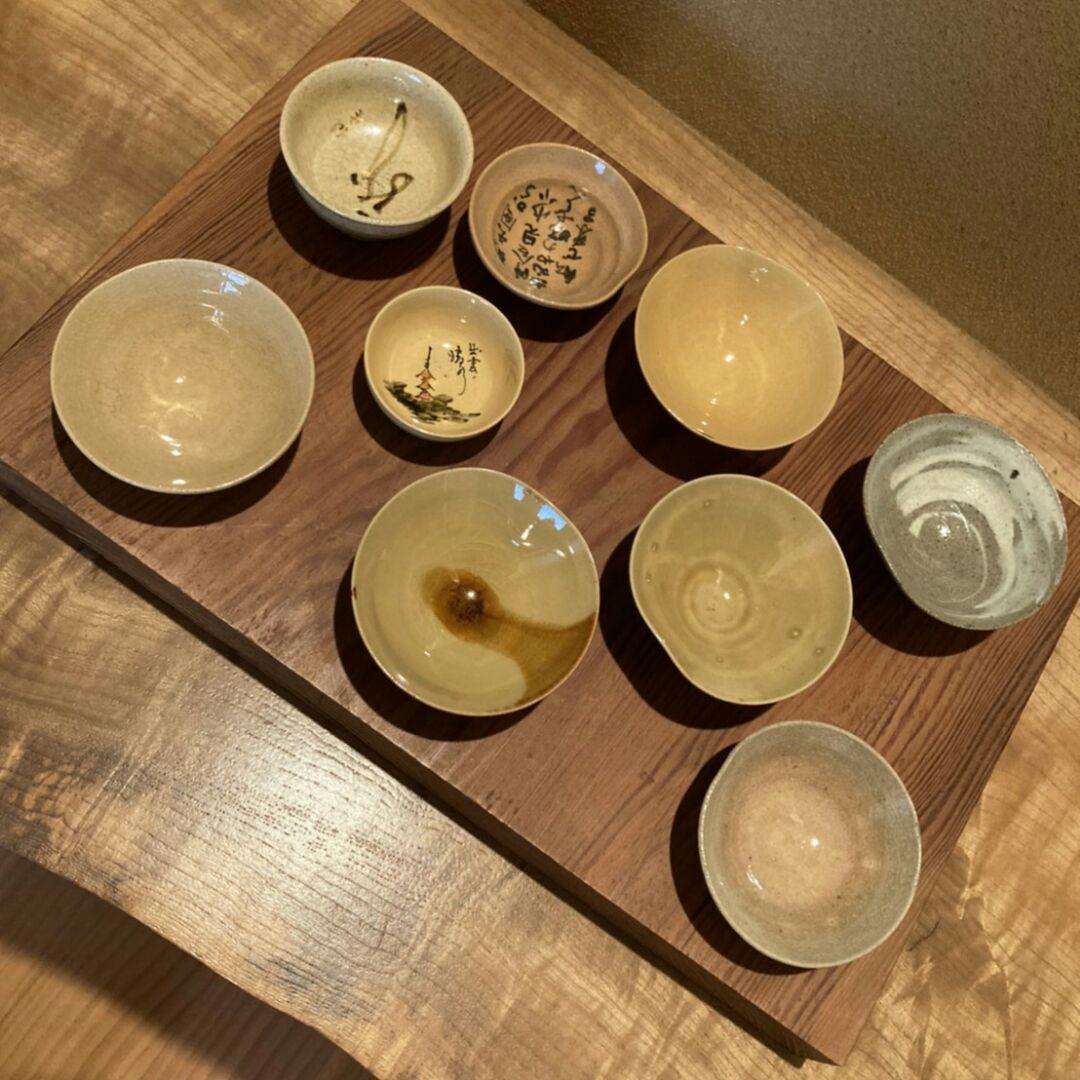 松江藩 お庭焼【 楽山焼 ・ 空味 作 】 盃 ・杯 9点セット