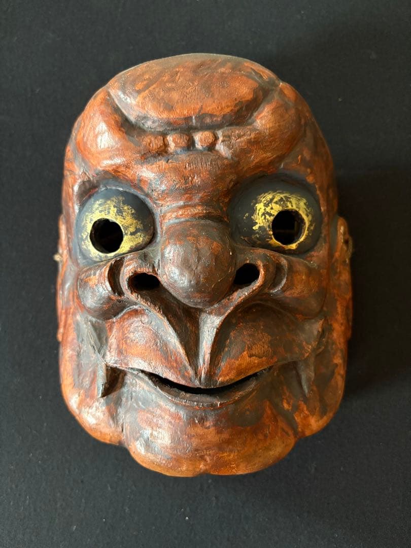 値下げしました❗️神鳴（かみなり）面｜桐材使用｜手彫り能面｜伝統工芸品｜箱付き