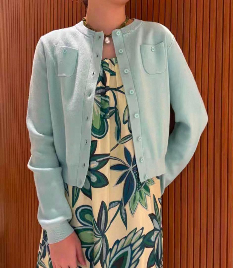 美品 CABaN カーディガン ライトブルー