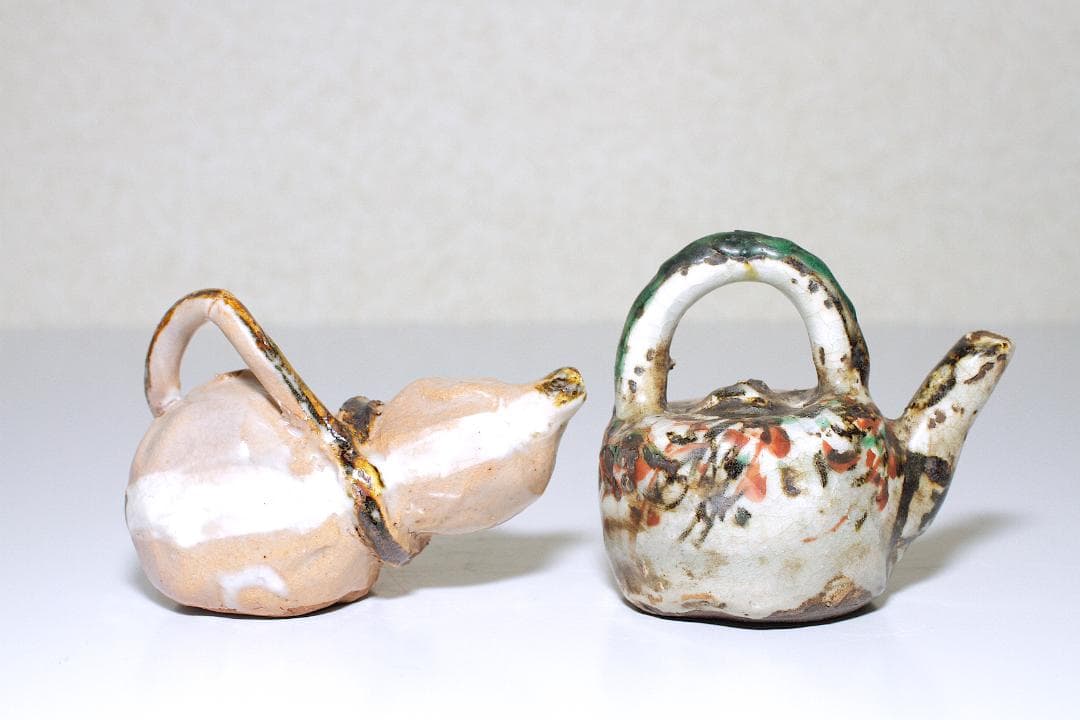 三浦乾也(六代 乾山) 雲錦手水滴/瓢箪水滴 二客