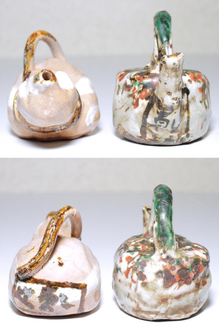 三浦乾也(六代 乾山) 雲錦手水滴/瓢箪水滴 二客