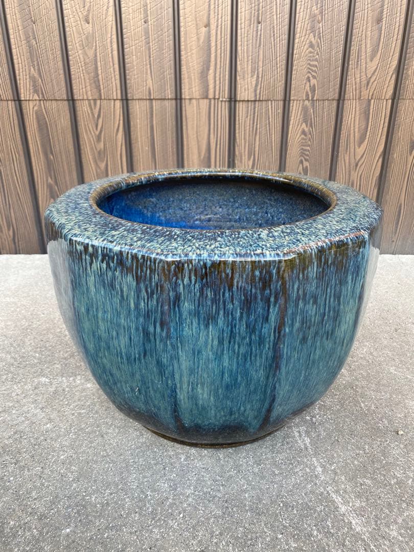 火鉢　海鼠釉　メダカ鉢　水鉢　金魚鉢　睡蓮鉢　古民具　骨董