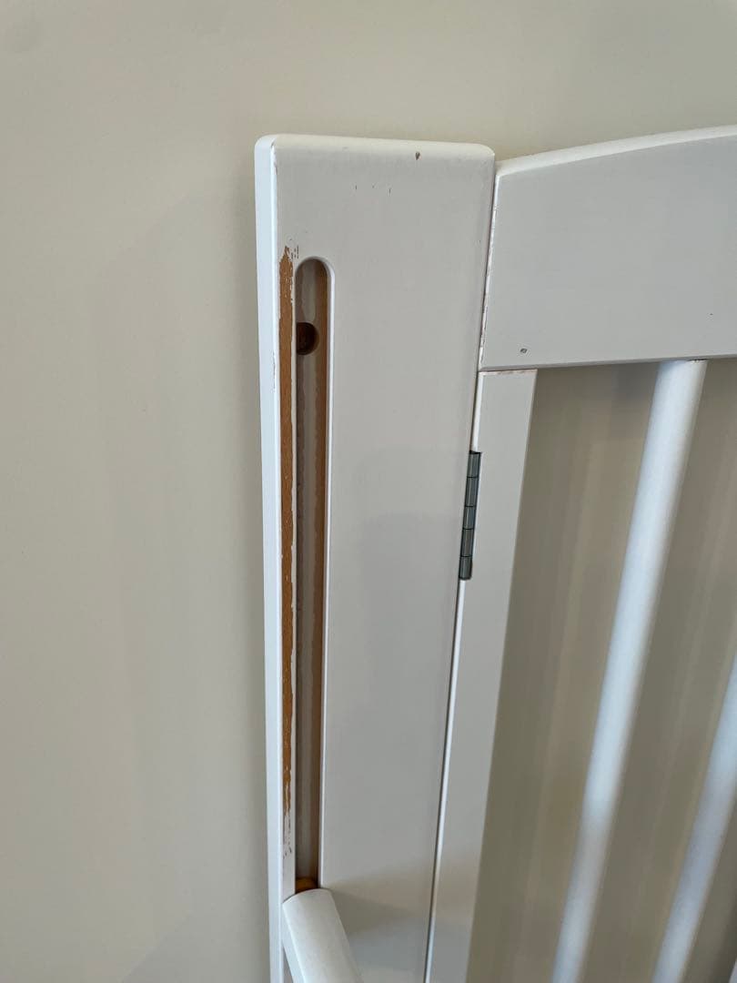 石崎家具　ミニワンタッチハイベッドプチ　ホワイト　折りたたみベビーベッド木製