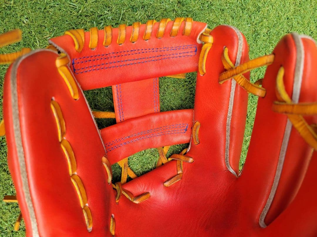 ATOMS アトムズ 硬式 グローブ 内野手用　レッドオレンジ