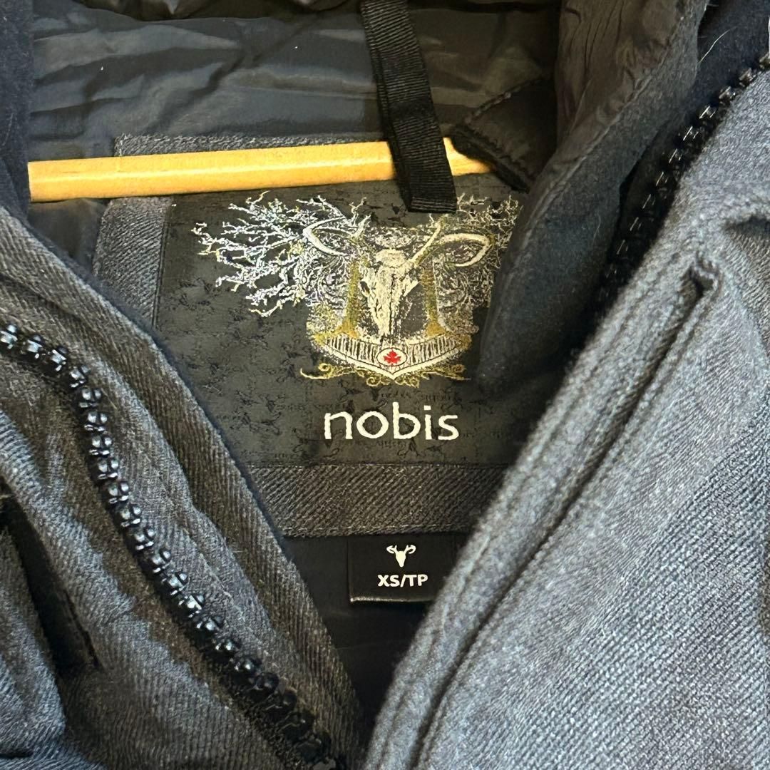 ポンちゃん 新品 ノビス コヨーテファー 肉厚ダウンコート　グレー XS