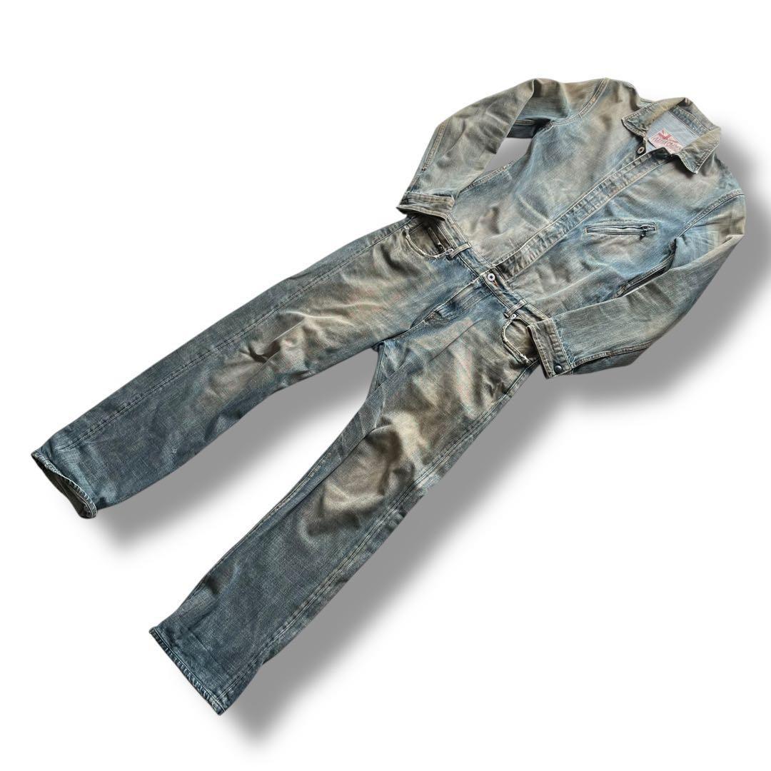 アディクトクローズ　デニムオールインワン　つなぎ　used加工　超希少