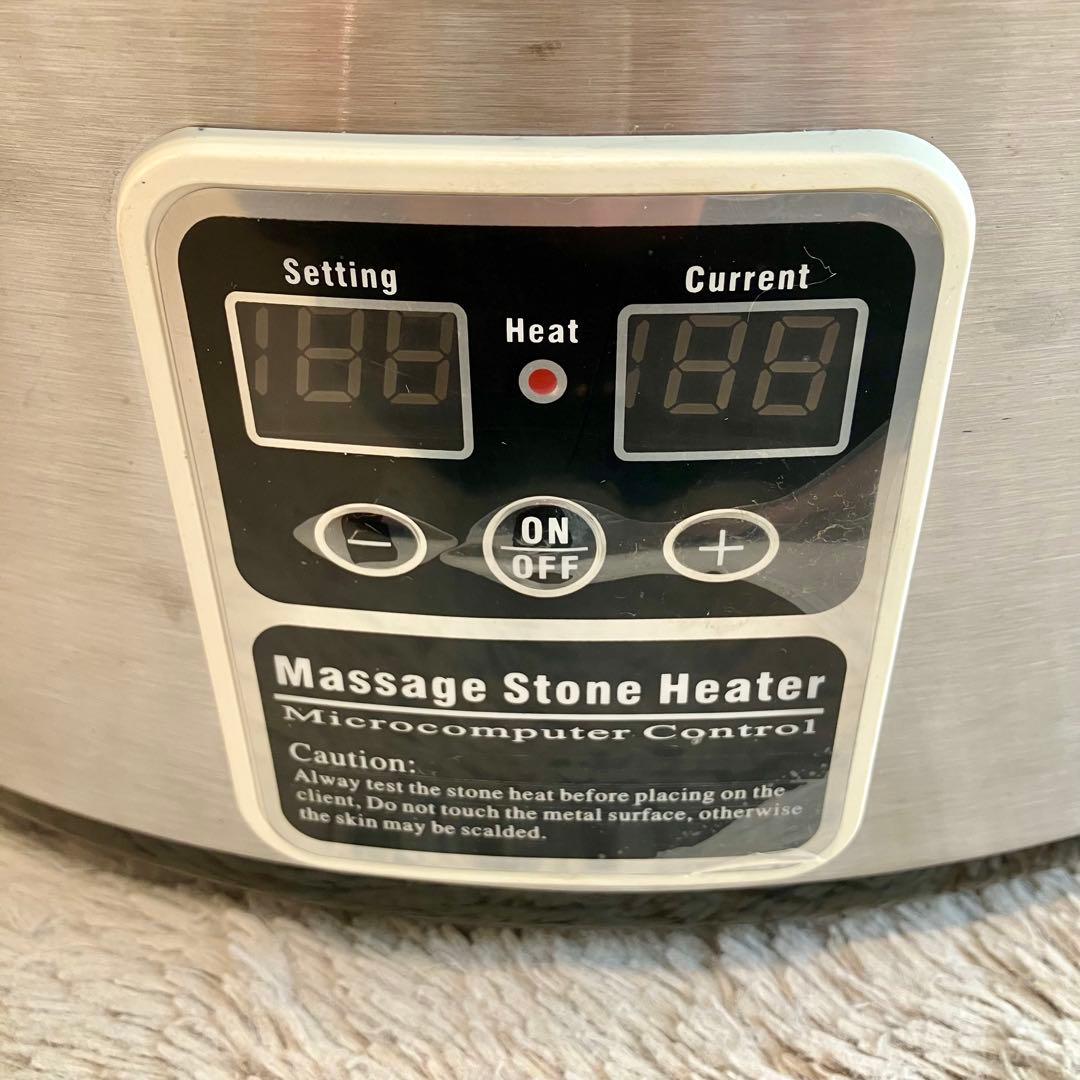 ホットストーンストーンウォーマーマッサージセット 35個エステオイルアロマ
