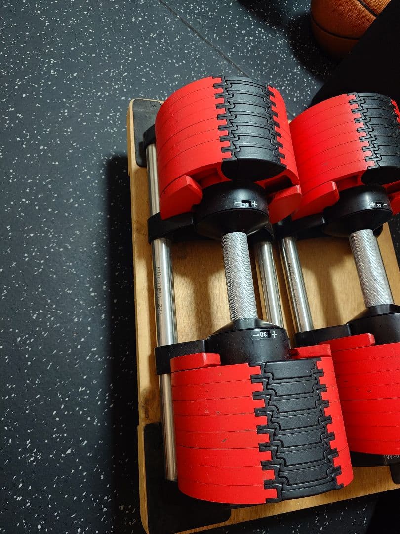 FLEXBELL 可変式ダンベル 赤黒 32kg 2kg刻み ②