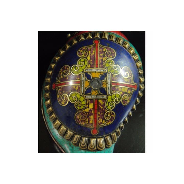 ◆チベット密教法具　法螺貝（シャンカ）羯磨（カツマ） M1