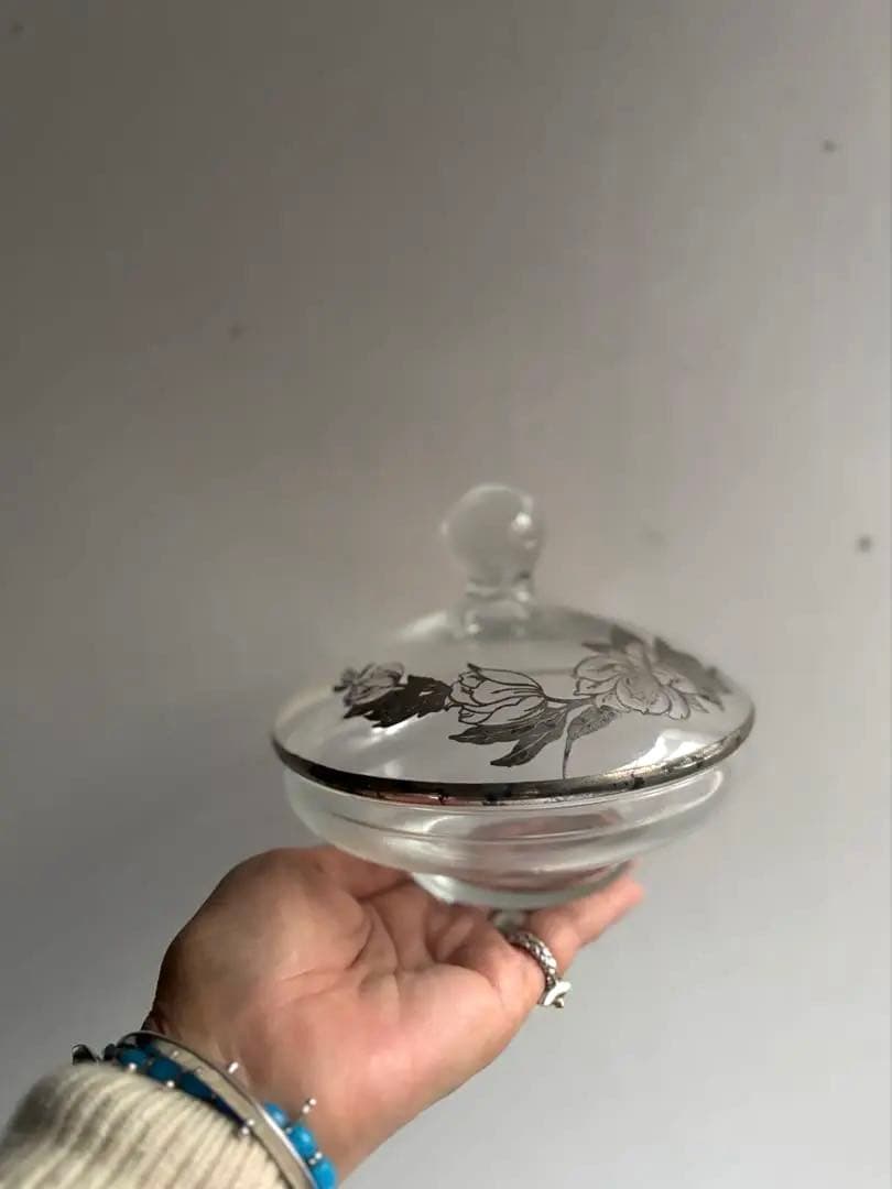 808 フランス パリ 蚤の市購入 美しいボンボニエール ガラス アンティーク