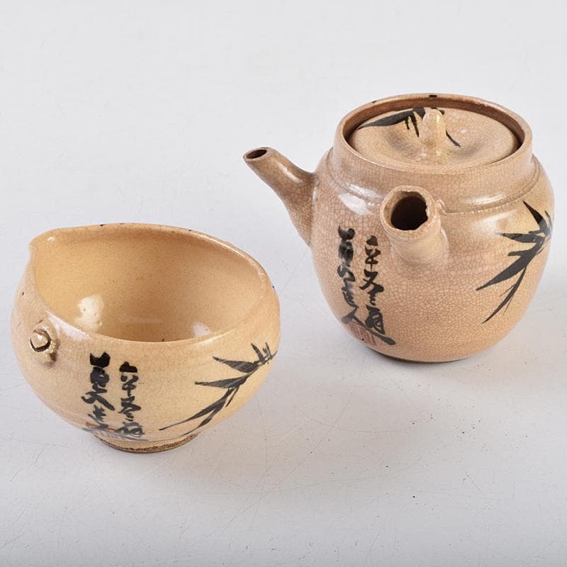 煎茶道具　田能村直入道人画　竹文　茶器揃　M　R9464