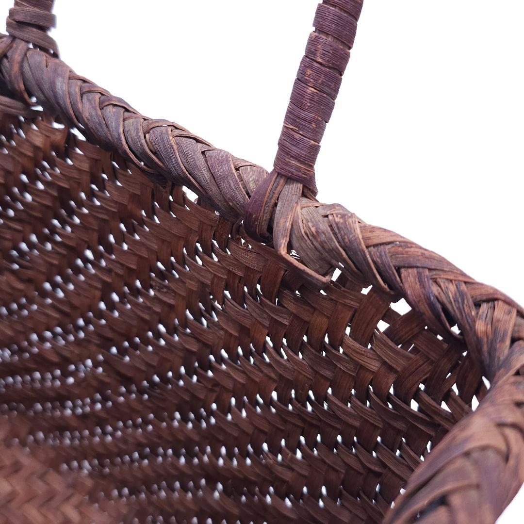 山葡萄 かごバッグ 籠 トートバッグ 編み込み ヴィンテージ　内袋無し