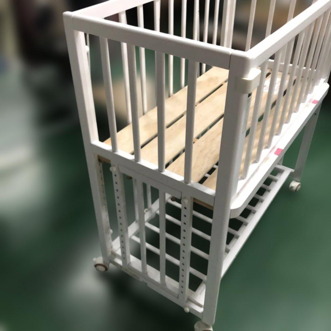 大和屋 そいねーる+ロング ベビーベッド ホワイト キャスター付き ベビー用品