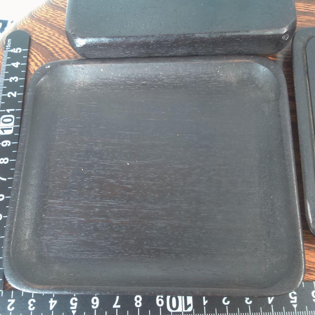 骨董６ 中国？木製円形茶道具 蓋付き 約10cm