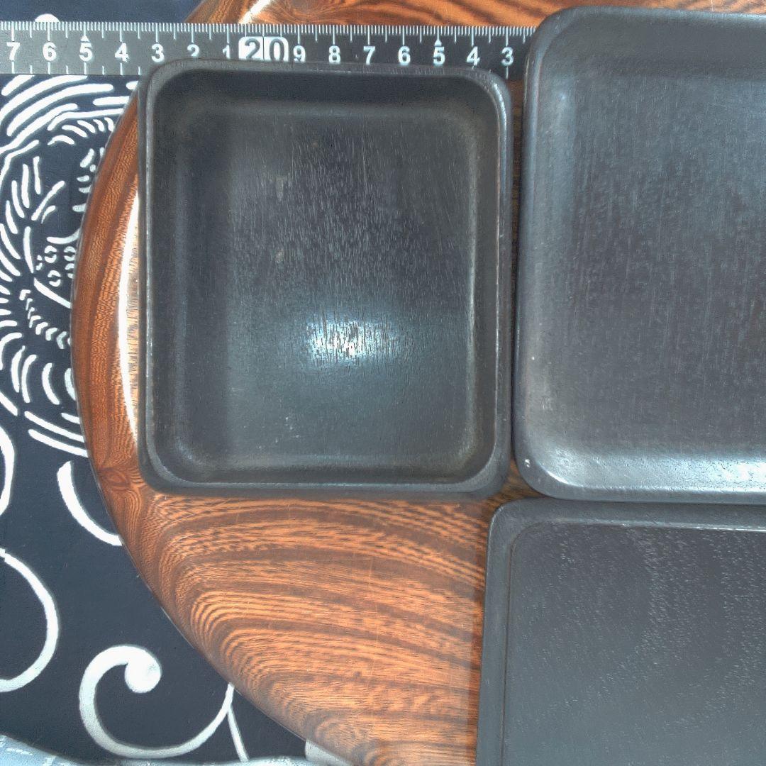 骨董６ 中国？木製円形茶道具 蓋付き 約10cm