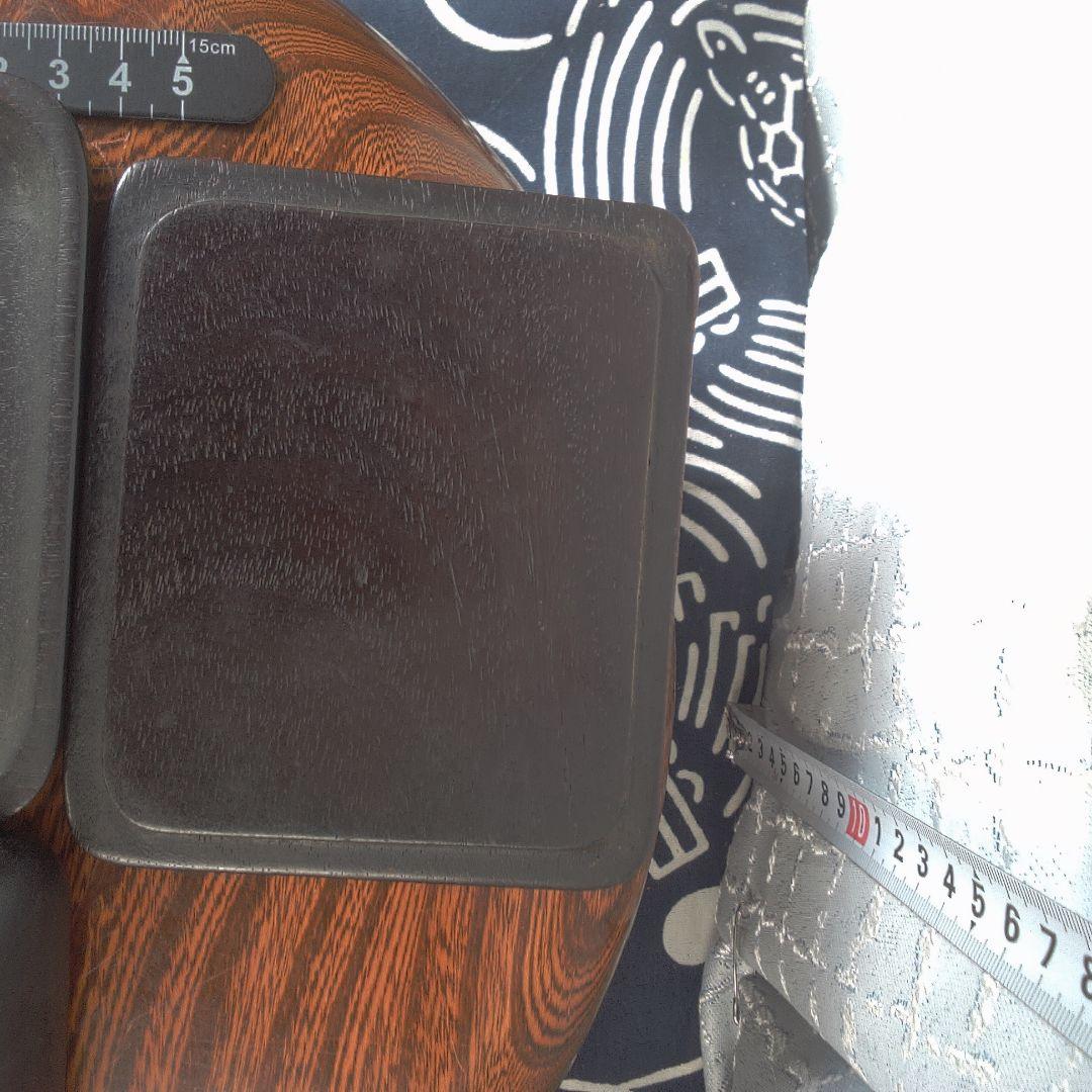 骨董６ 中国？木製円形茶道具 蓋付き 約10cm