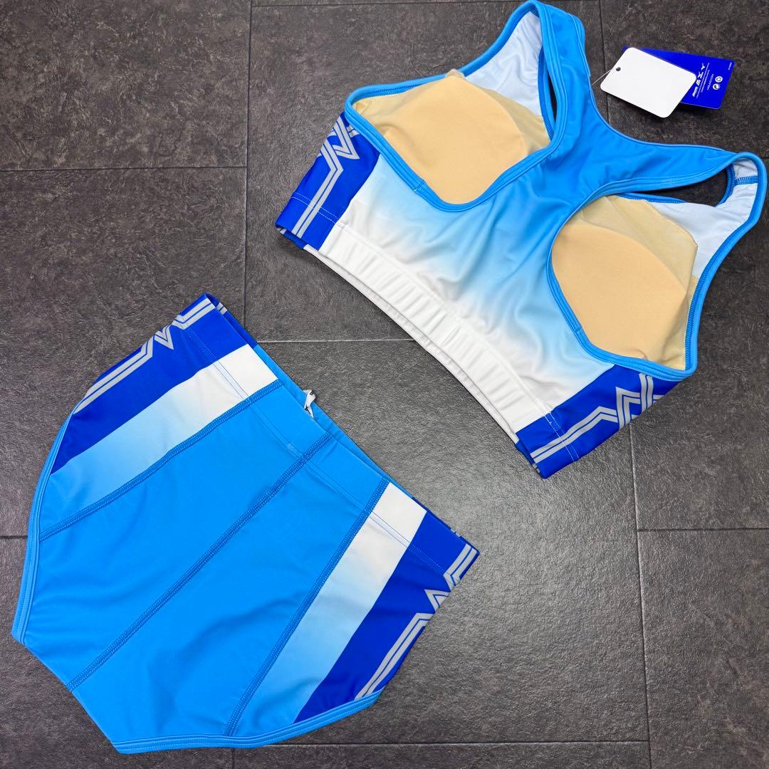 ミズノ　女子陸上ユニフォーム上下　XLサイズ　サックスブルー×ブルー×ホワイト