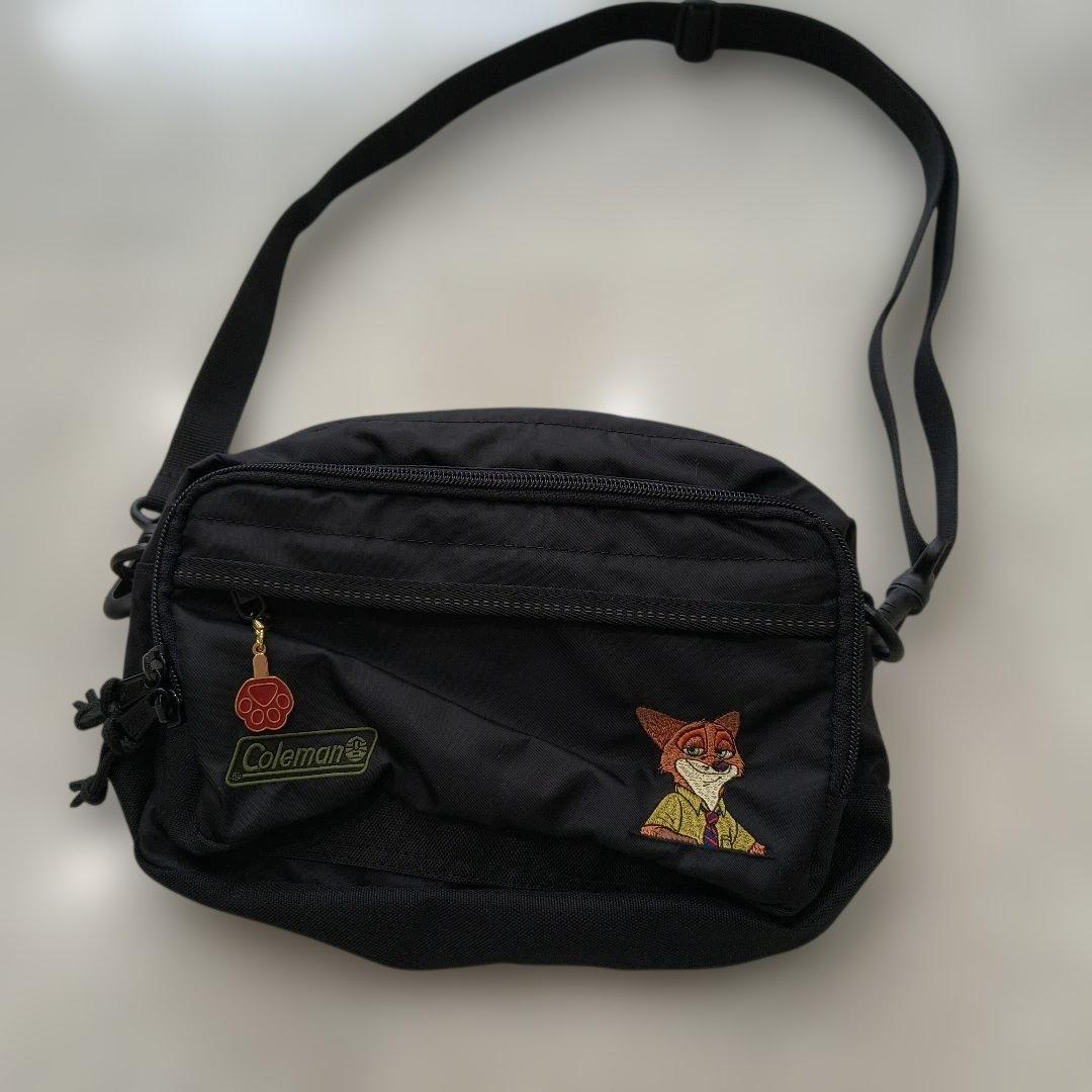 Coleman　ボディバッグ　ショルダーバッグ　ズートピア　ニック　刺繍