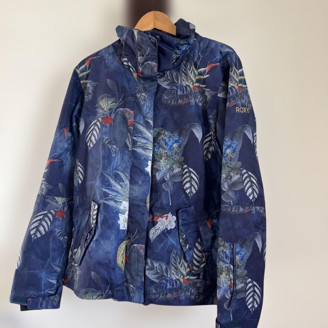 ROXY ネイビー 花柄 スノーボードジャケット　オレンジパンツ　2点セット