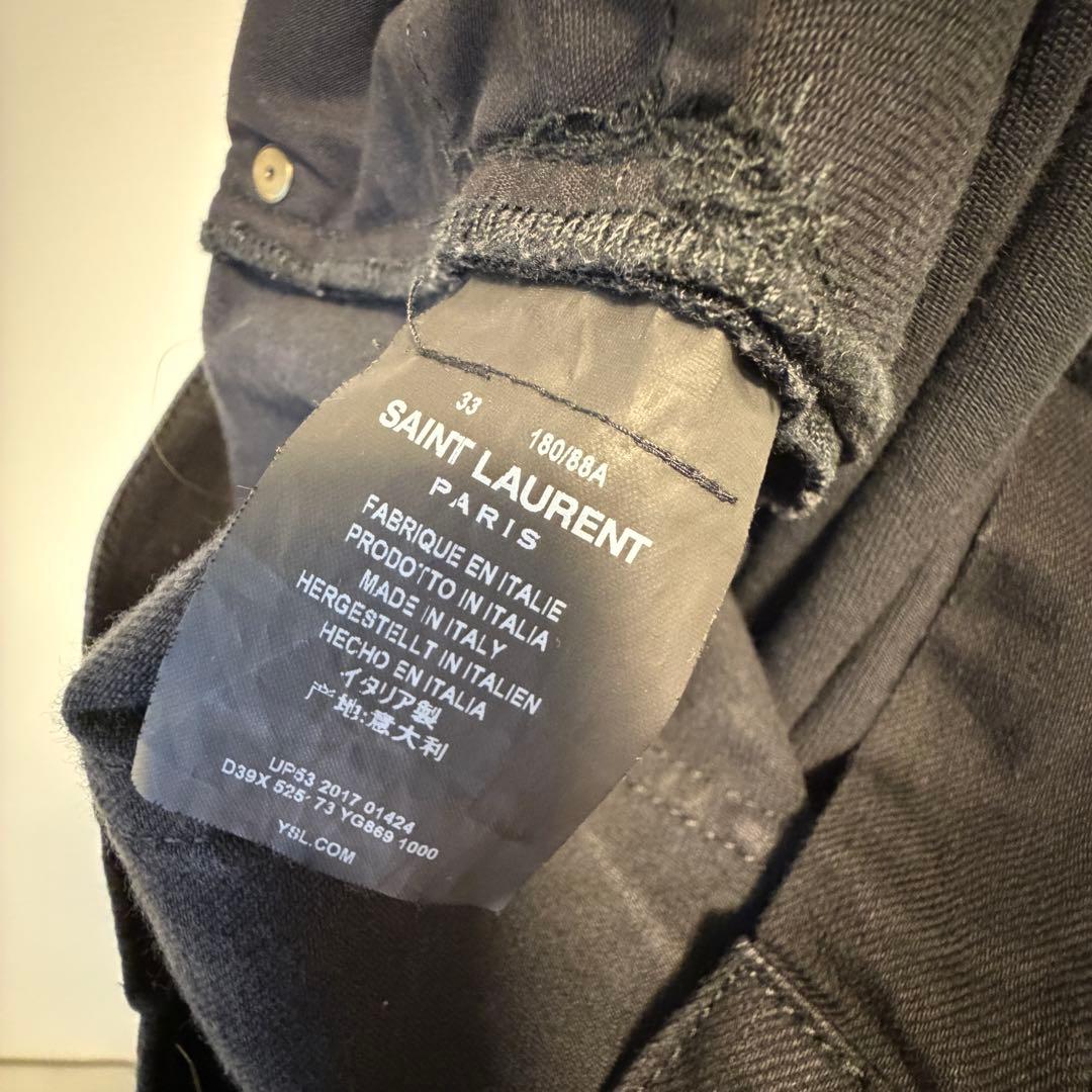 サンローラン ブラックデニムパンツ スリムフィット w33