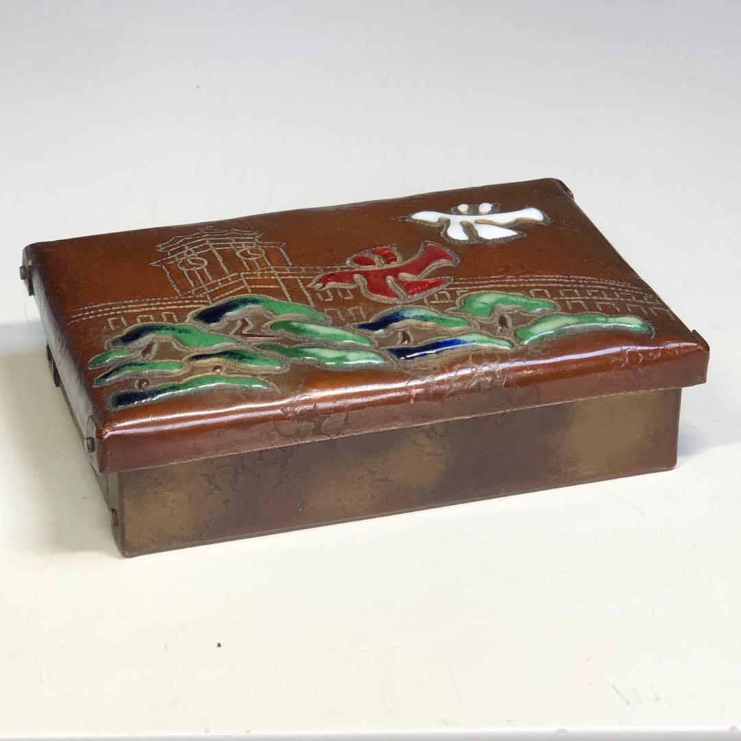 七宝 椿 タバコケース 銅製 小物入れ 贈 名古屋市