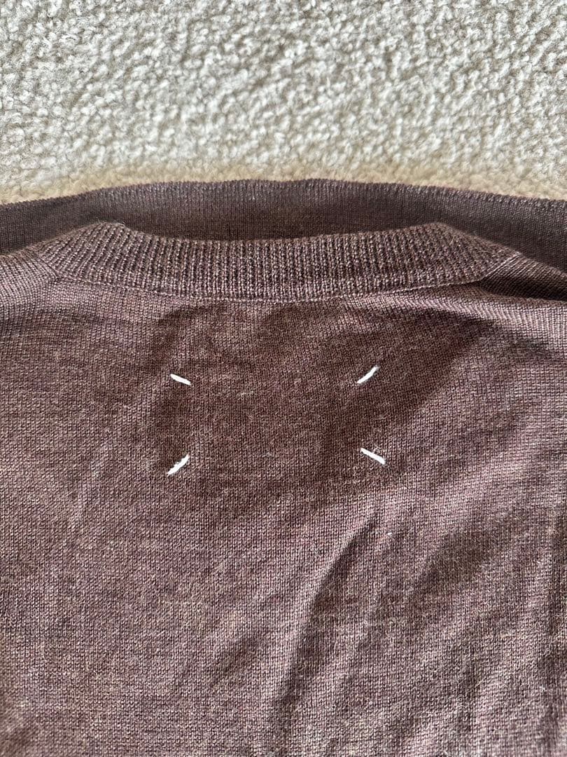 人気マルジェラ　ブラウン Vネック ニット セーター