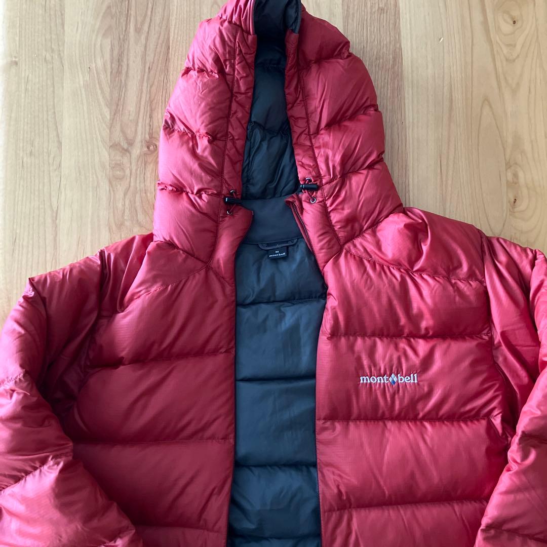 mont-bell フード付きダウンジャケット800FP レッド