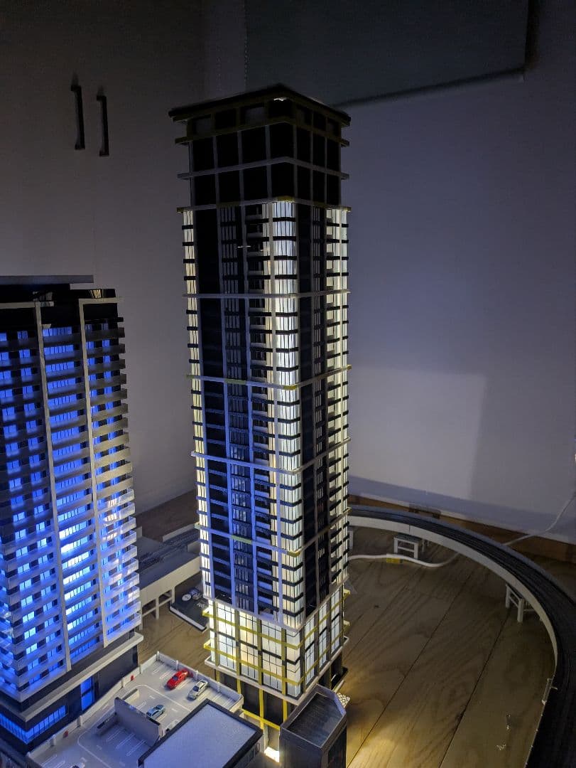 Nゲージ　自作ストラクチャー　超高層マンション　タワマン　ジオラマ