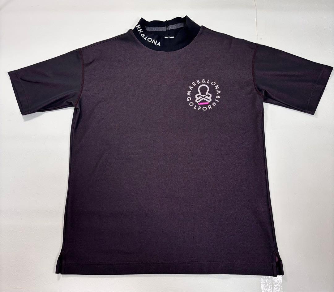 マークアンドロナ モックネック シャツ 48 L 黒 ゴルフウェア メンズ