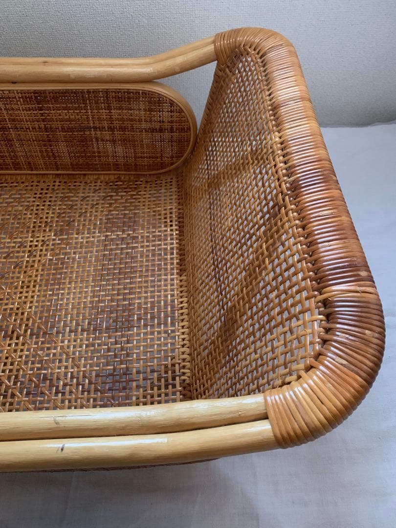 ベビーベッド籐ラタンゆりかご送料込ベビーベットクーファン