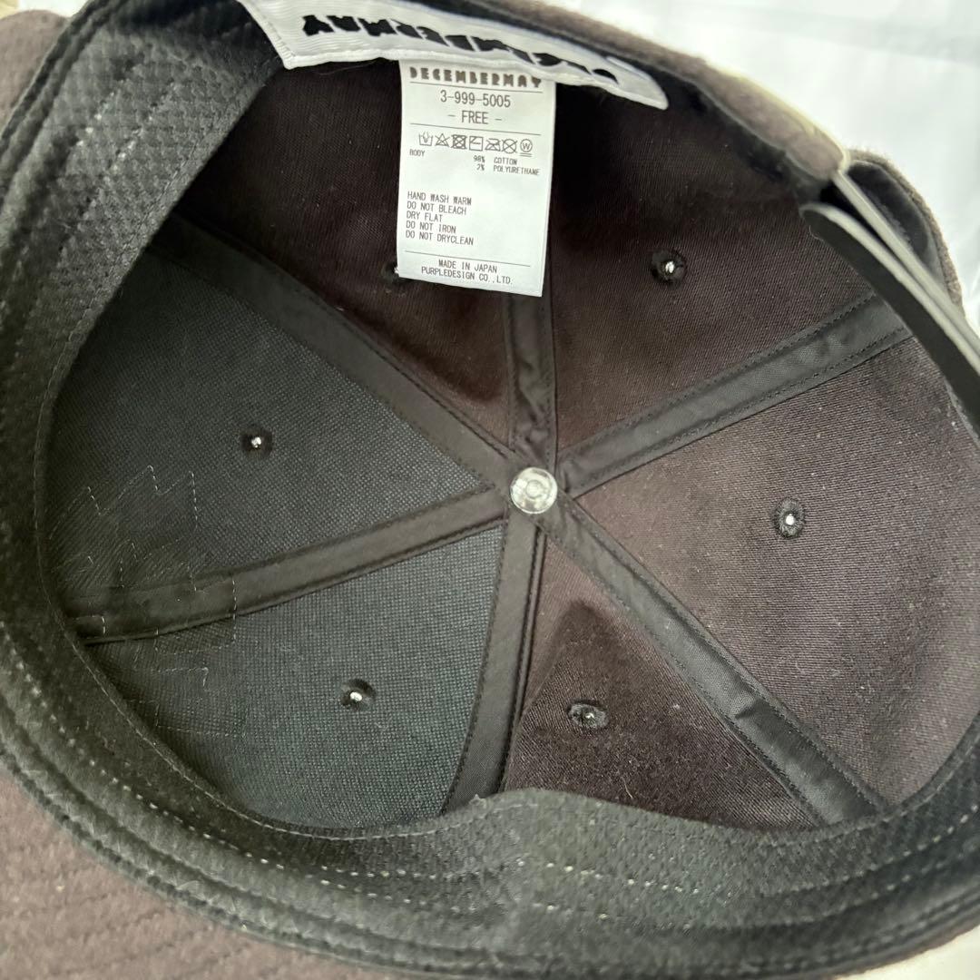 【美品/希少モデル】DECEMBERMAY キャップ 秋冬 ワッペン 起毛