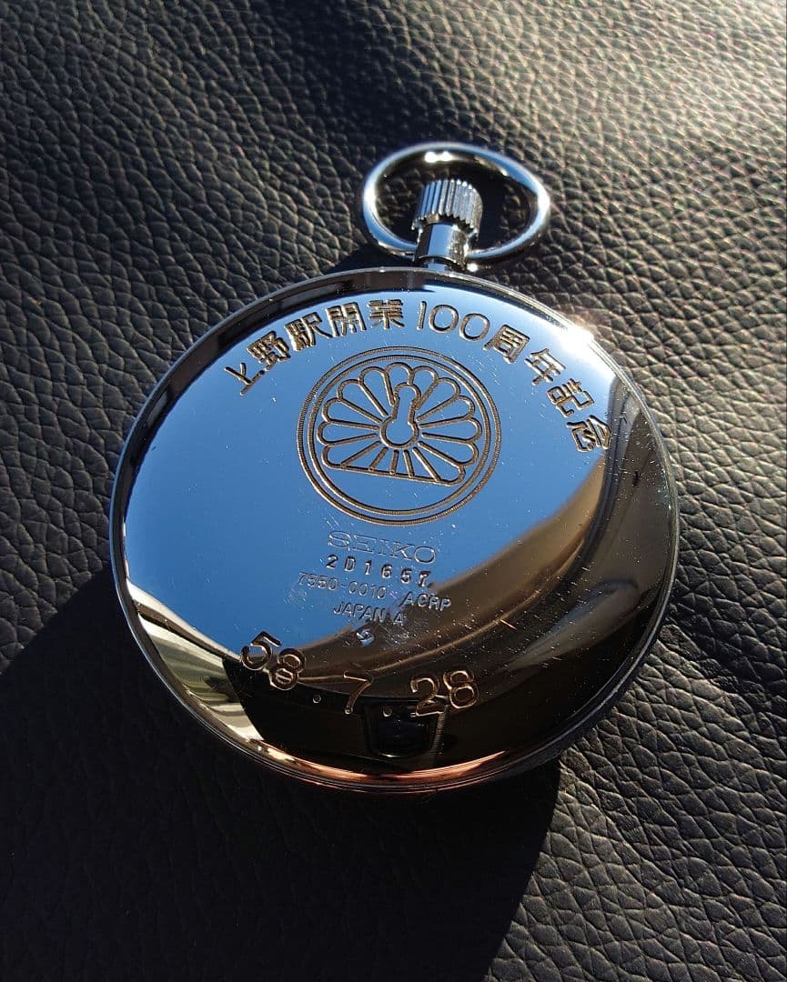 【稼働】上野駅開業100周年 刻印あり セイコー SEIKO 鉄道時計 懐中時計
