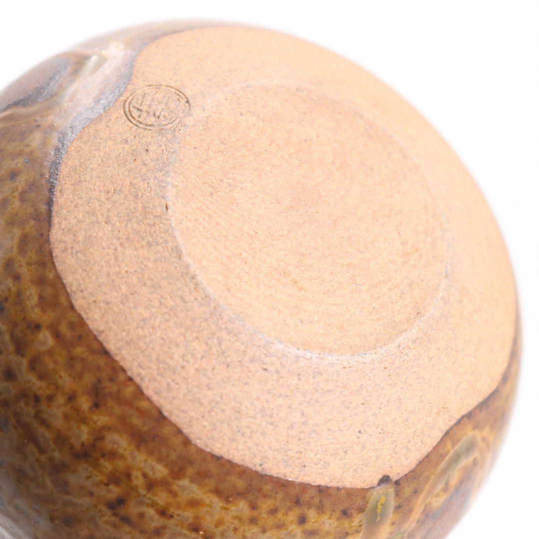 笹田仁史作 唐物大名物 利休丸壷写 茶入 藤種緞子仕覆付 茶道具　V905　N9