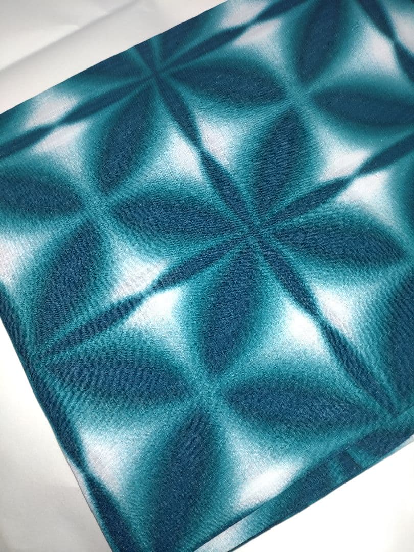 新品未使用　浴衣　雪花絞り調　グリーン　夏着物　有松鳴海絞り調　高級浴衣