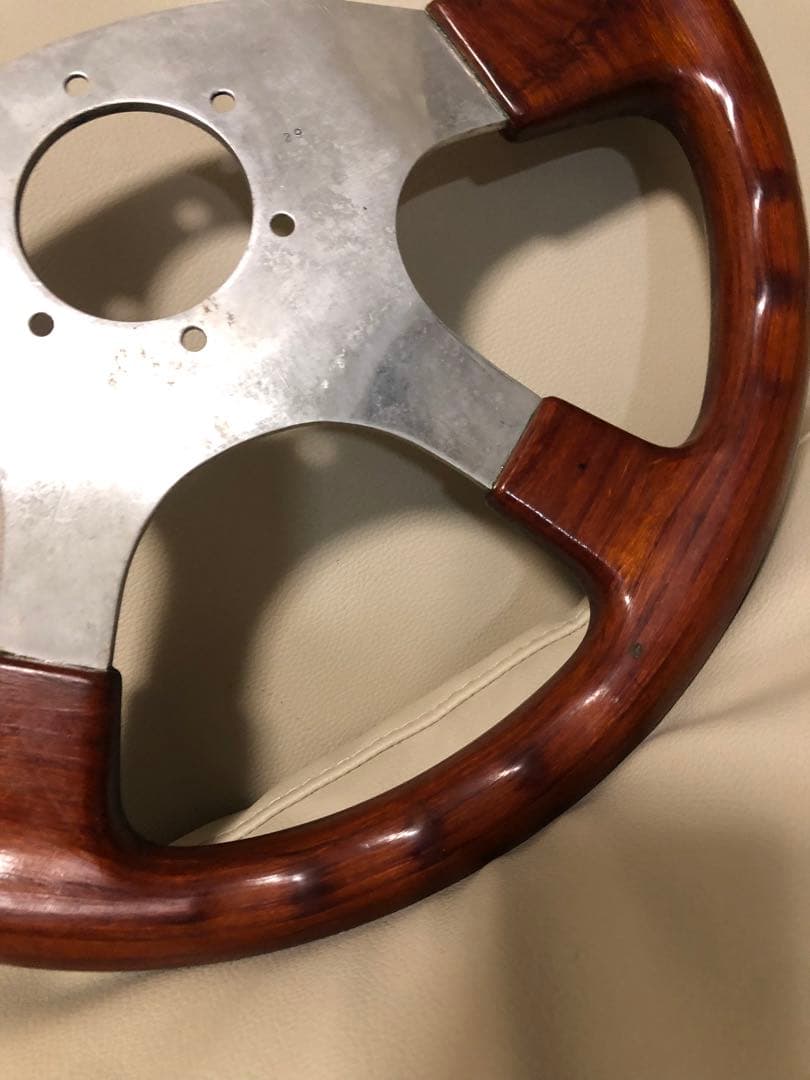 【送料込み】PRONTO ウッドステアリング　ハンドル　ホーンキャップ付き