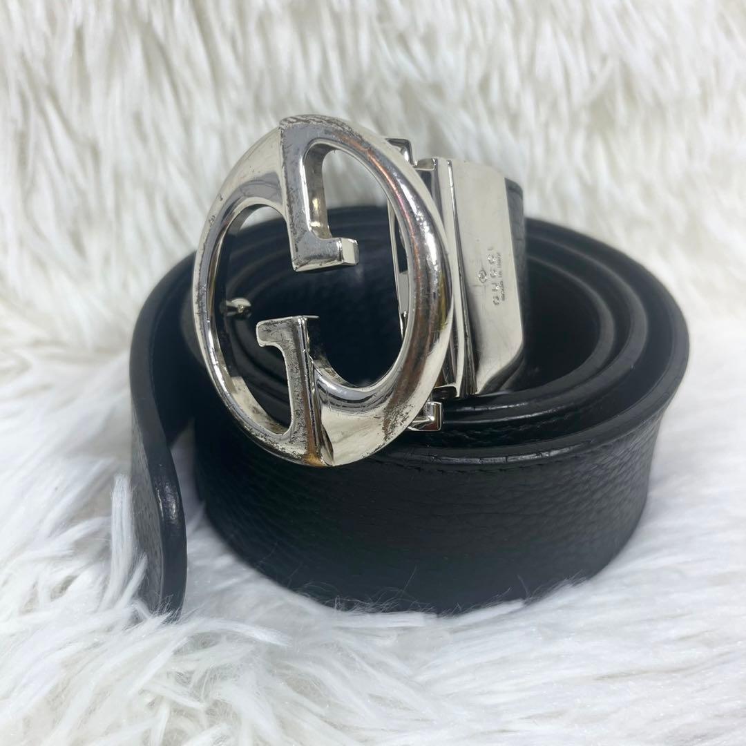 GUCCI グッチ リバーシブル ベルト インターロッキング レザー
