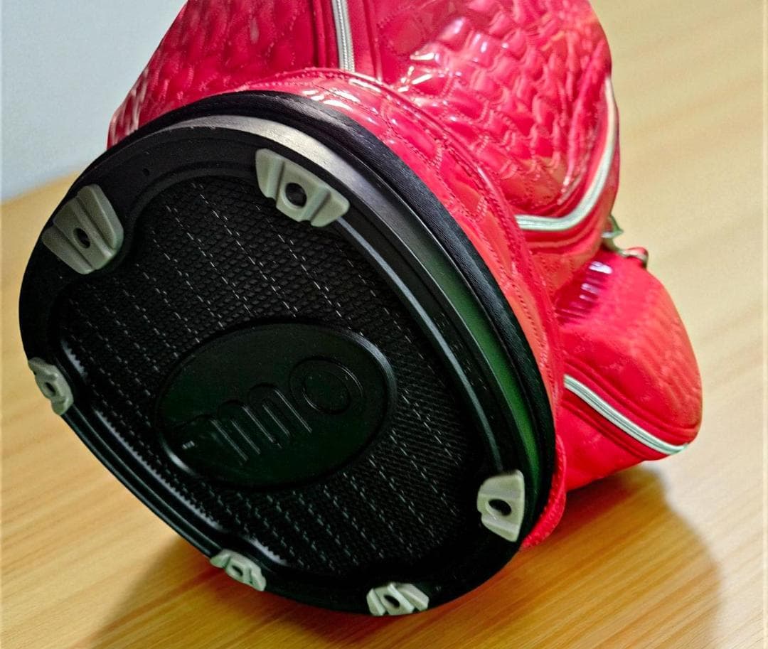 送料無料/新品未使用　OWL エナメル高級ワニ柄型押しゴルフバッグ レッド