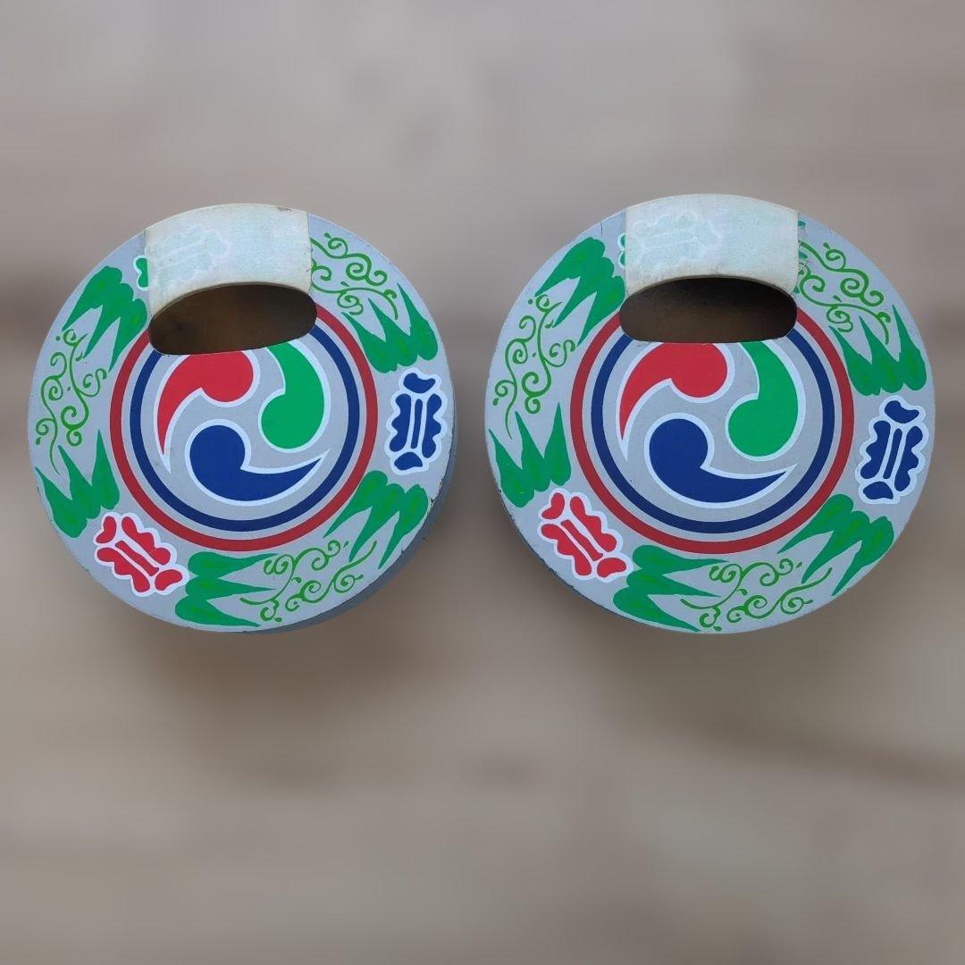 日本舞踊　小道具　金鞨鼓（きんかっこ）と振り鼓（ふりつづみ）のセット