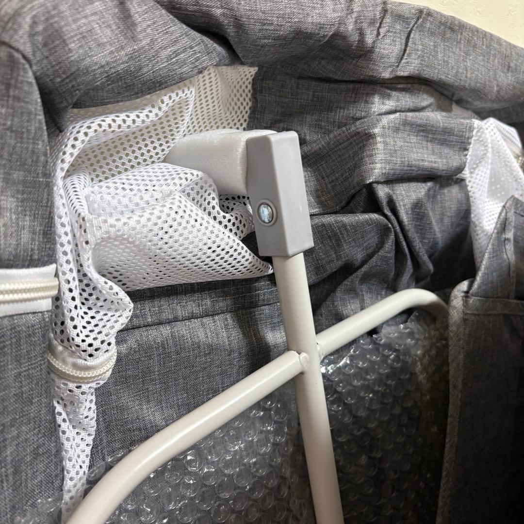 ベビーベッド 添い寝ベッド グレー 高さ6段階調節可能 キャスター付き 通気性