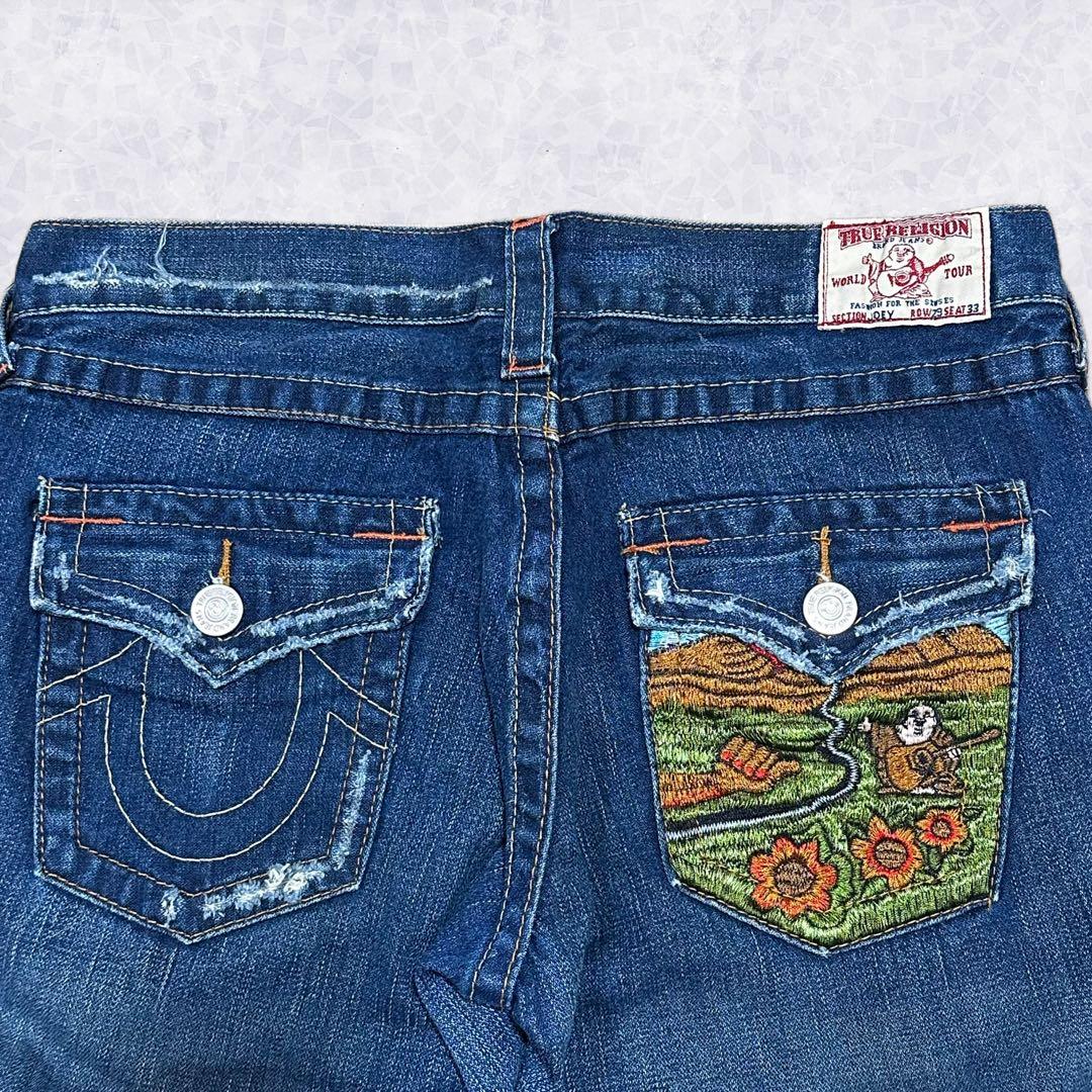 TRUE RELIGION JOEY 刺繍 デニム Y2K フレア