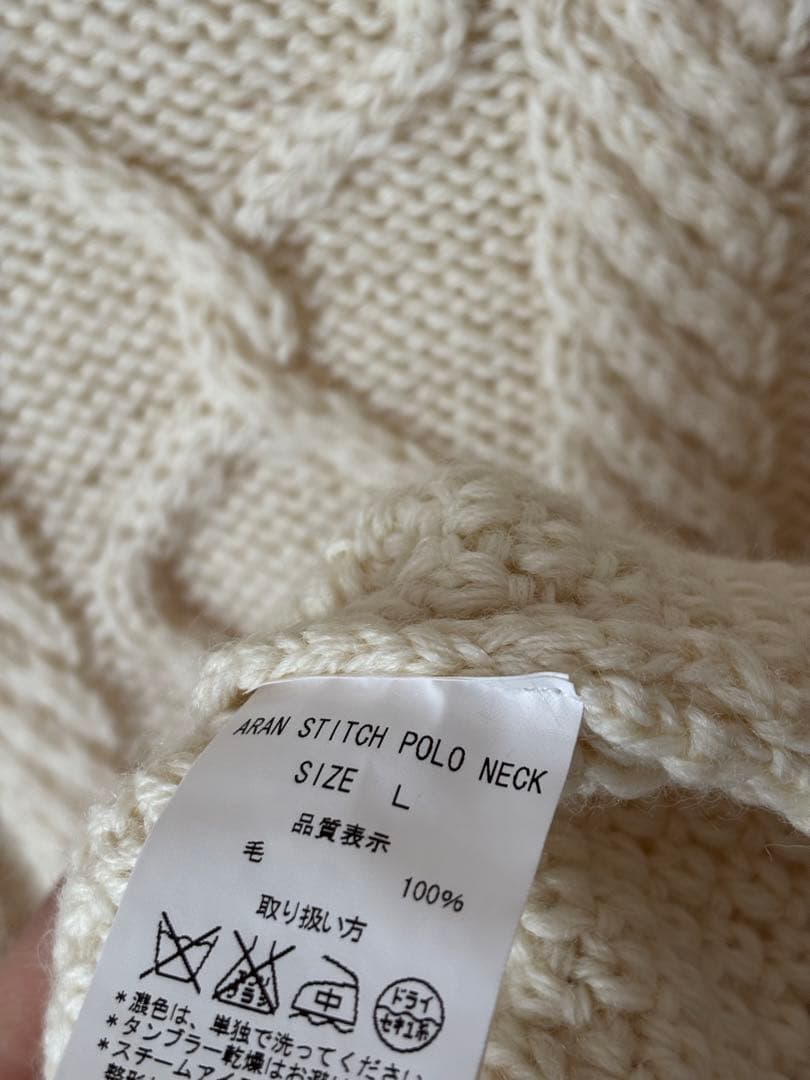 Guernsey Woollens アイボリー タートルネックセーター