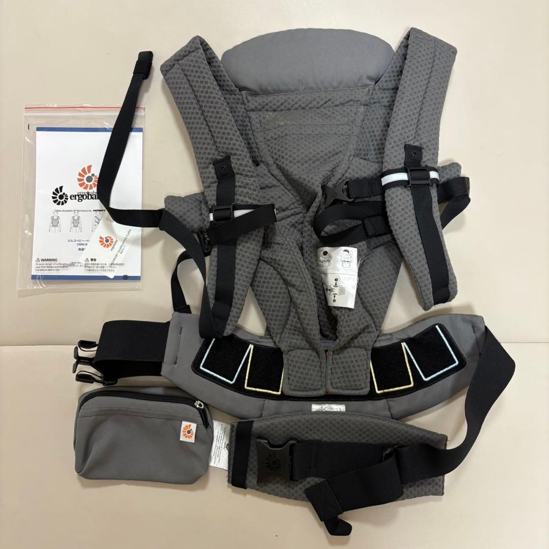 【美品】ergobaby 抱っこ紐 グレー オムニブリーズ　エルゴ