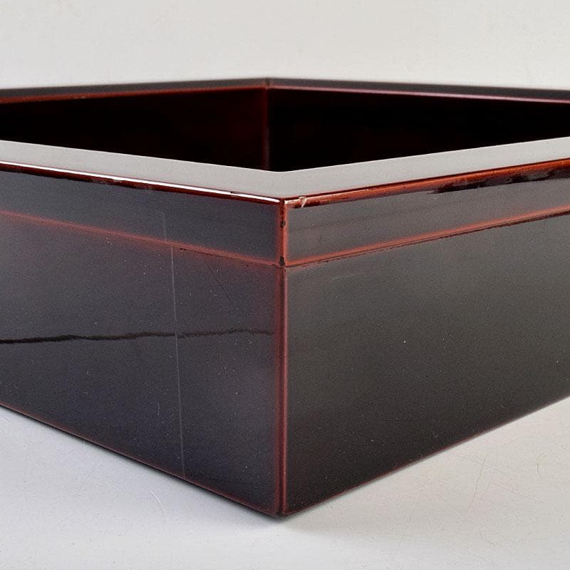 茶道具　塗師　茂平造　溜塗　炉縁　共布共箱　C　R9195B