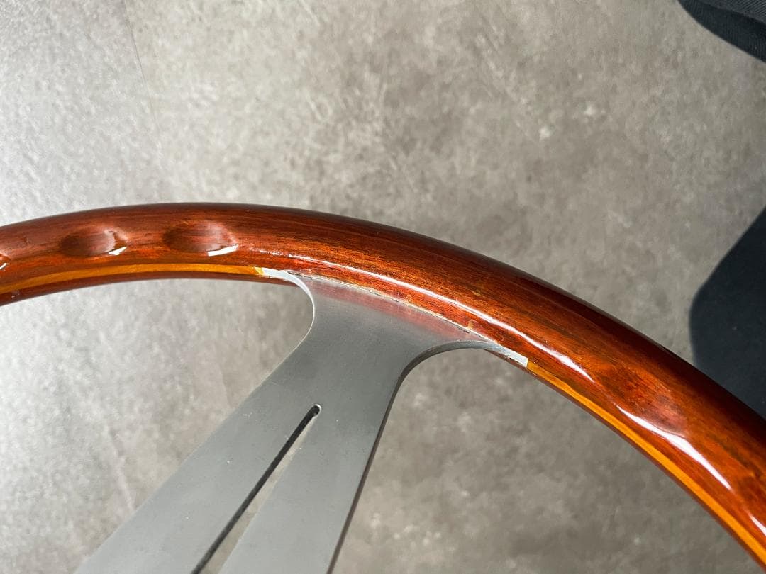 【直径約39cm】当時物 NARDI クラシックウッドステアリング 希少サイズ