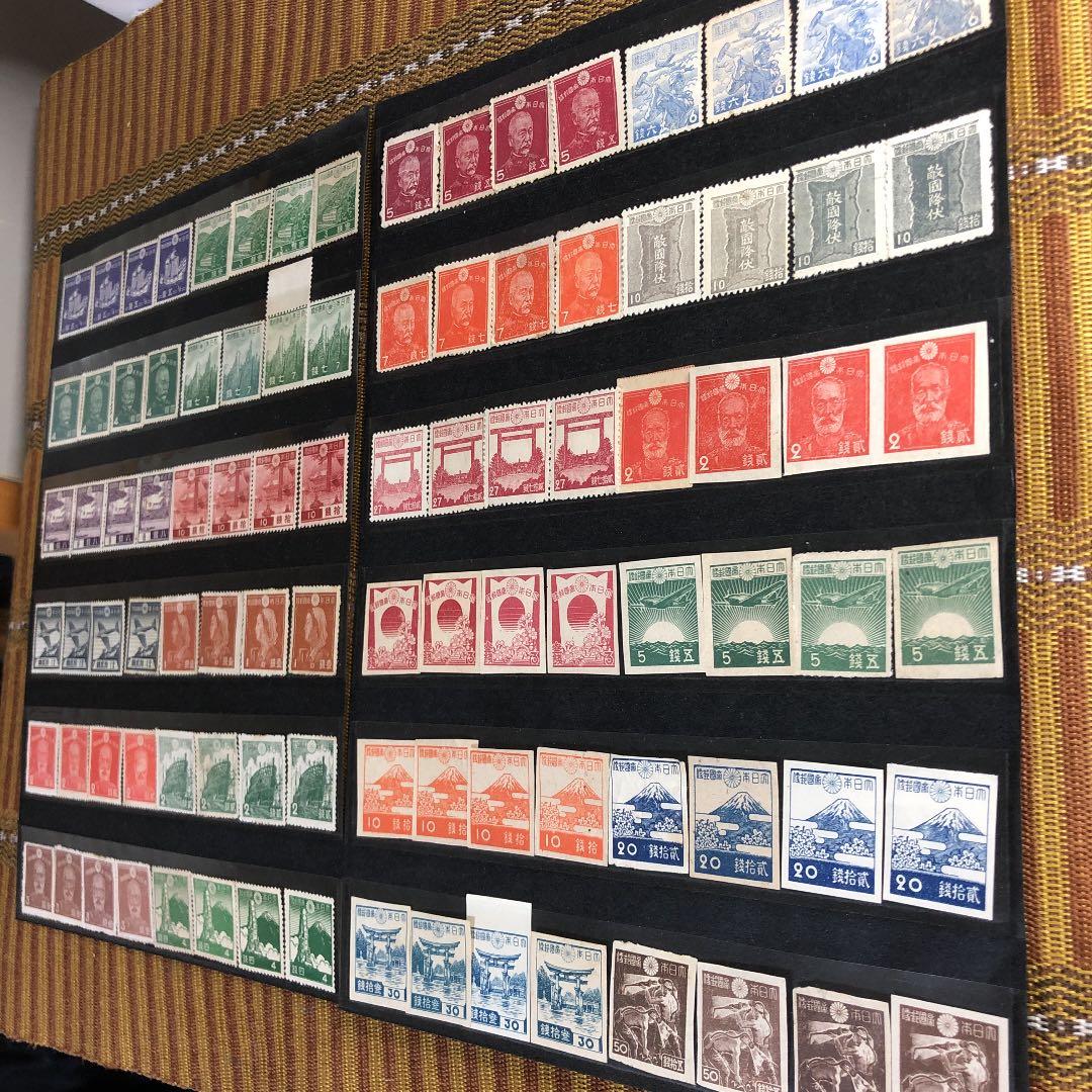 昭和12年〜21年 昭和切手24種×4枚　計96枚　鑑賞シート入！貴重な勅額も！