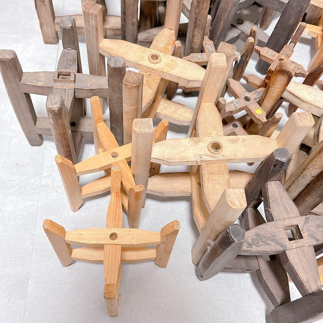 レトロ古民具 木製 糸巻き 木枠 糸車 アンティーク 骨董 30個 セット