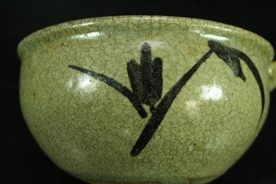 茶道具 絵唐津 方口茶碗 時代物(K-A380)