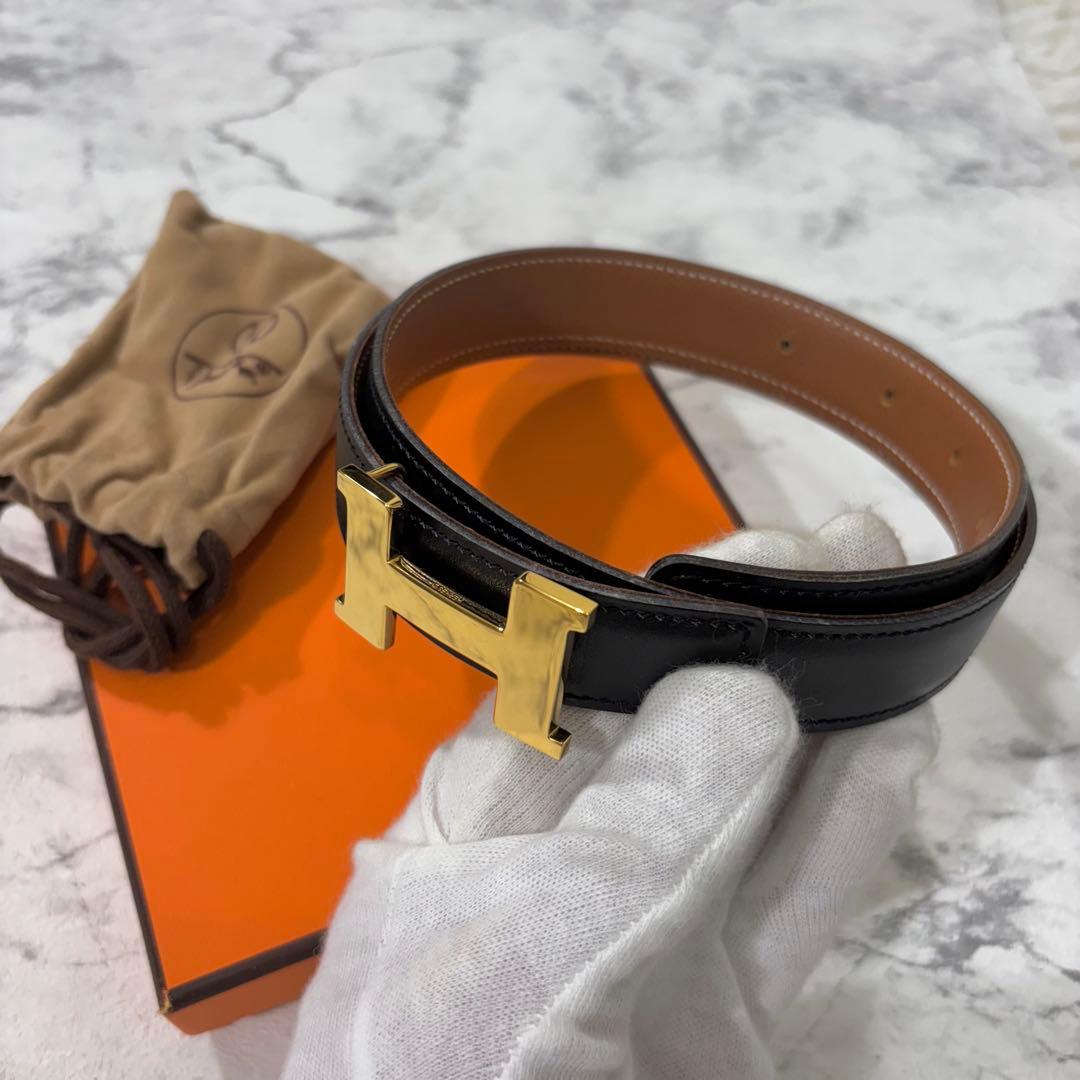 エルメス ベルト リバーシブル コンスタンス 65 ゴールドバックル Hロゴ